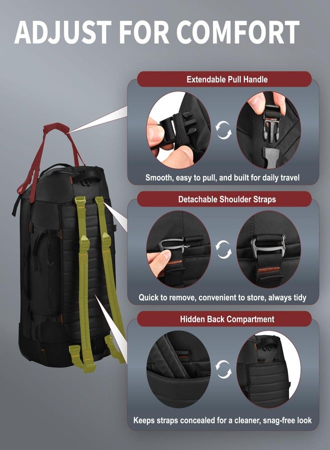 RTT Rolling Duffle Bag with Wheels - 86L Extra Large Travel Duffel, Foldable & Waterproof Checked Luggage for Men, Camping, Sports, Long Trips - Image 5